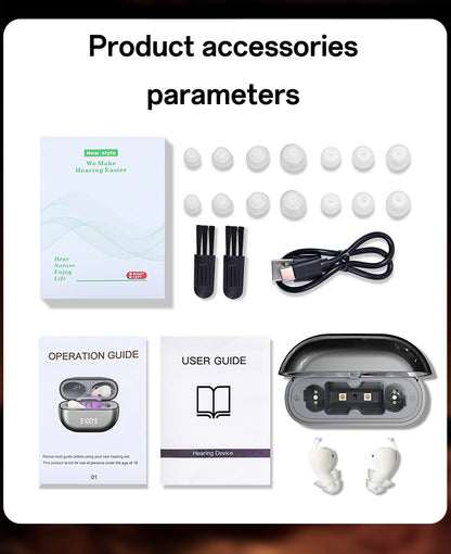 Mini CIC Hearing Aids for Deafness -seniors Invisible Hearing Aids Rechargeable