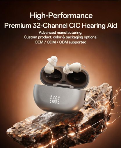 Mini CIC Hearing Aids for Deafness -seniors Invisible Hearing Aids Rechargeable