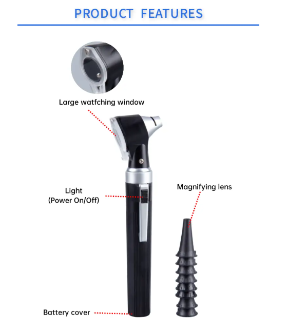 Portable LED Medical ENT Diagnostic Ear Otoscopic Auriscope Ear Otoscope