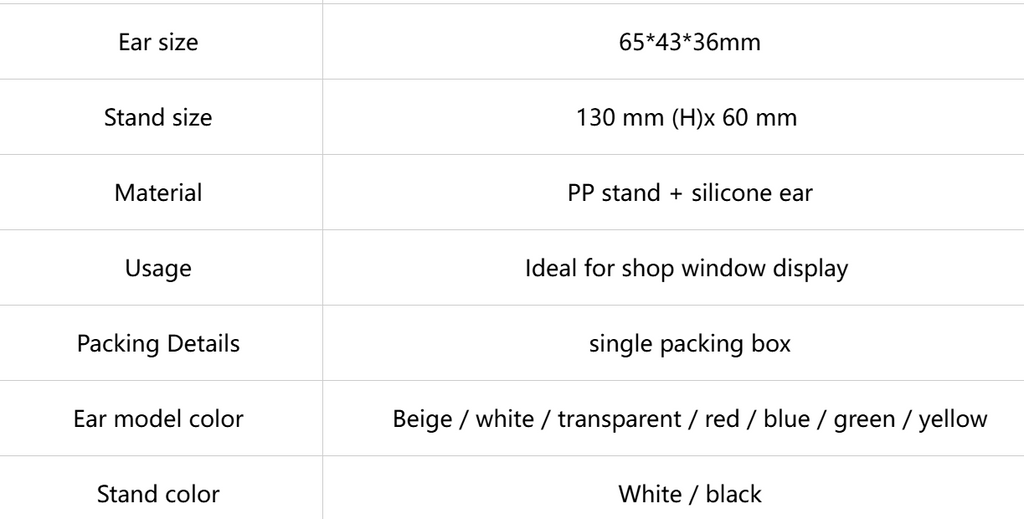 OEM Plastic Cylindrical Jewelry Display Ear Mold Display Hearing Aid Display